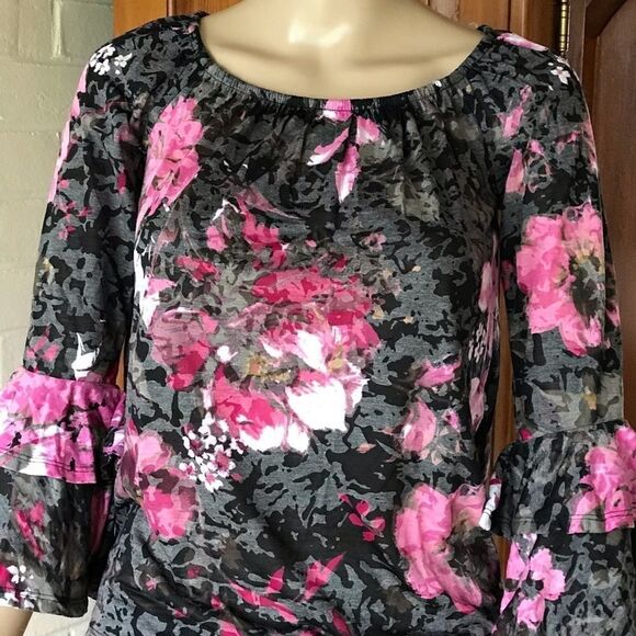 Inc petite peasant blouse floral pattern size XSP gorpcore - Picture 3 of 5